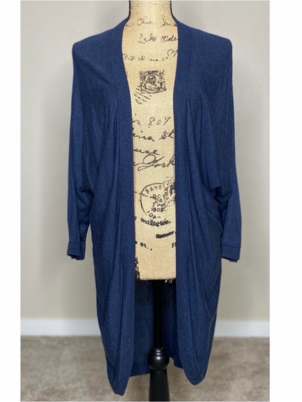 H&M- Blue Dolman‎ Sleeve Cardigan size Large